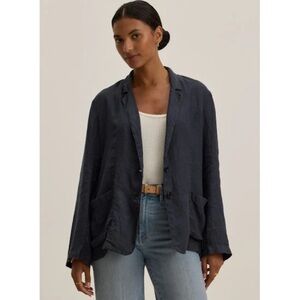 Velvet by Graham & Spencer Iman Gray Linen Lightweight Casual Blazer Sz M NEW